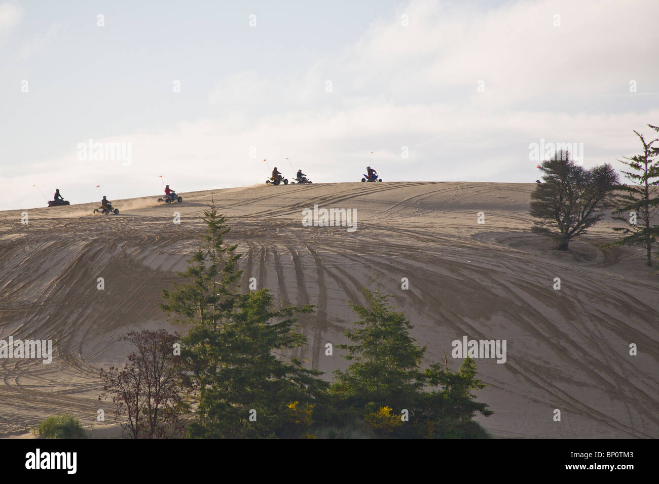 All terrain vehicles in Umpqua Dunes in the Oregon Dunes National recreation area near Coos Bay Oregon Stock Photo