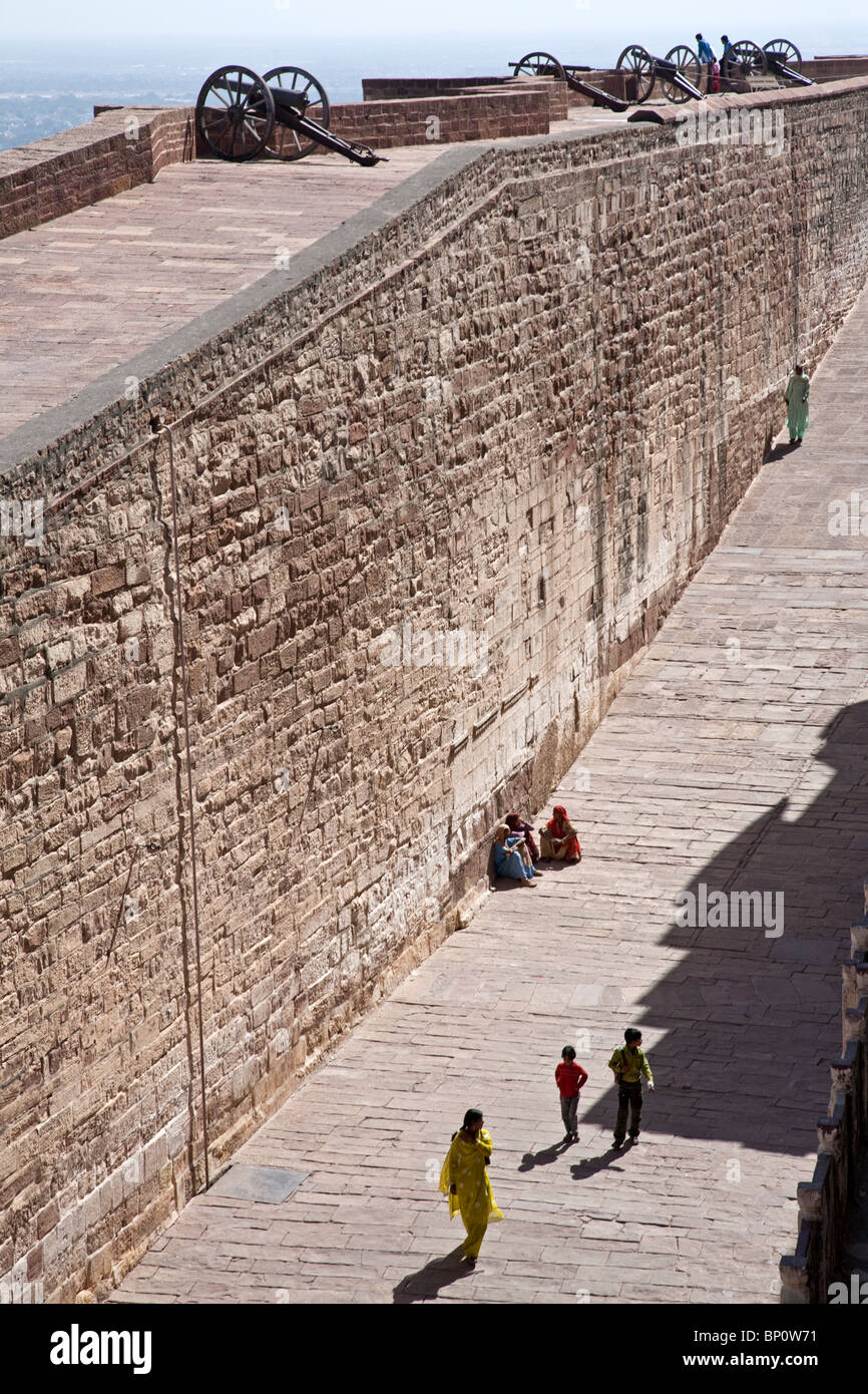 Meherangarh Fort ramparts. Jodhpur. Rajasthan. India Stock Photo