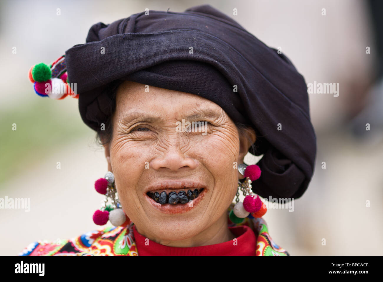 a lu woman poses outside bin lu, vietnam Stock Photo Alamy
