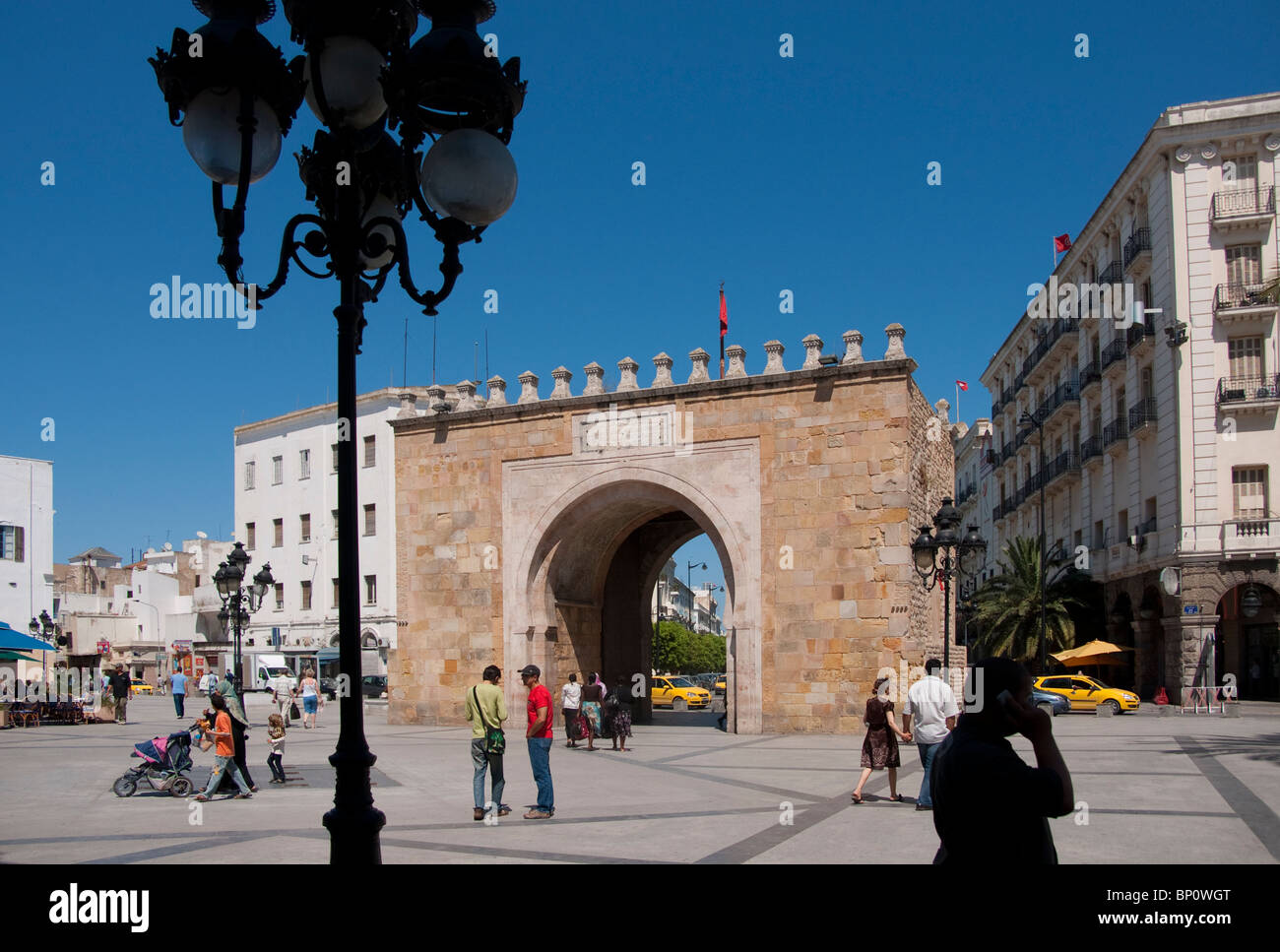 Bab el Bahr or Porte de France entrance gate to the old city Medina in Tunis  Stock Photo - Alamy