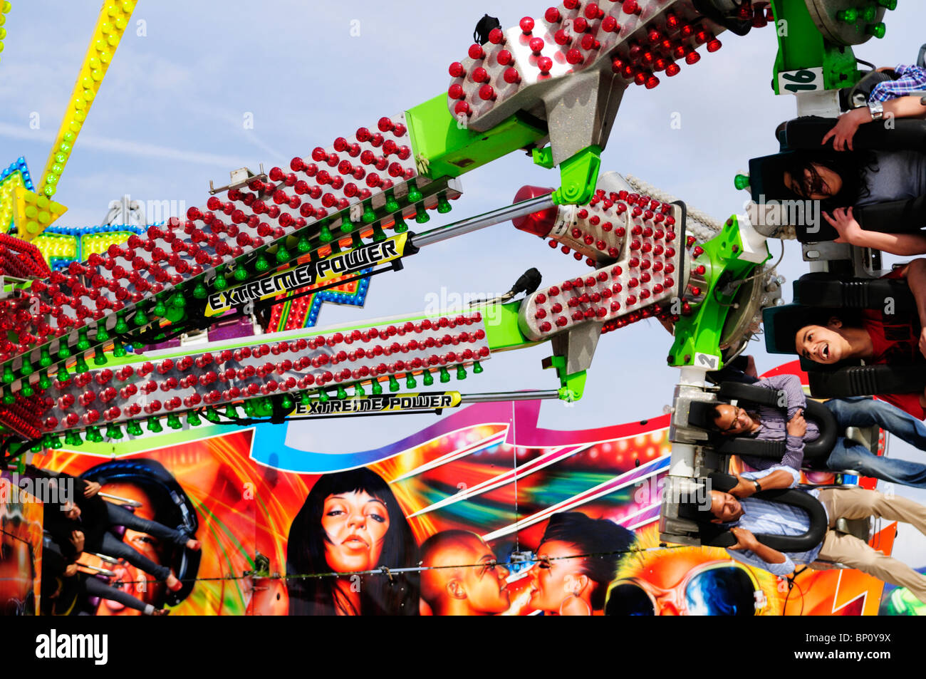 Extreme Fairground Ride at The London Mela, Gunnersbury Park, London ...
