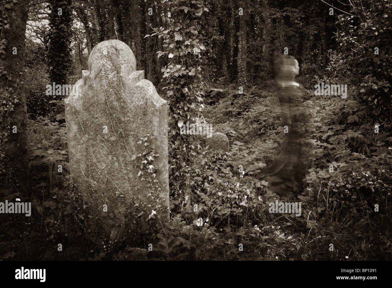 Graveyard Ghost Stock Photo