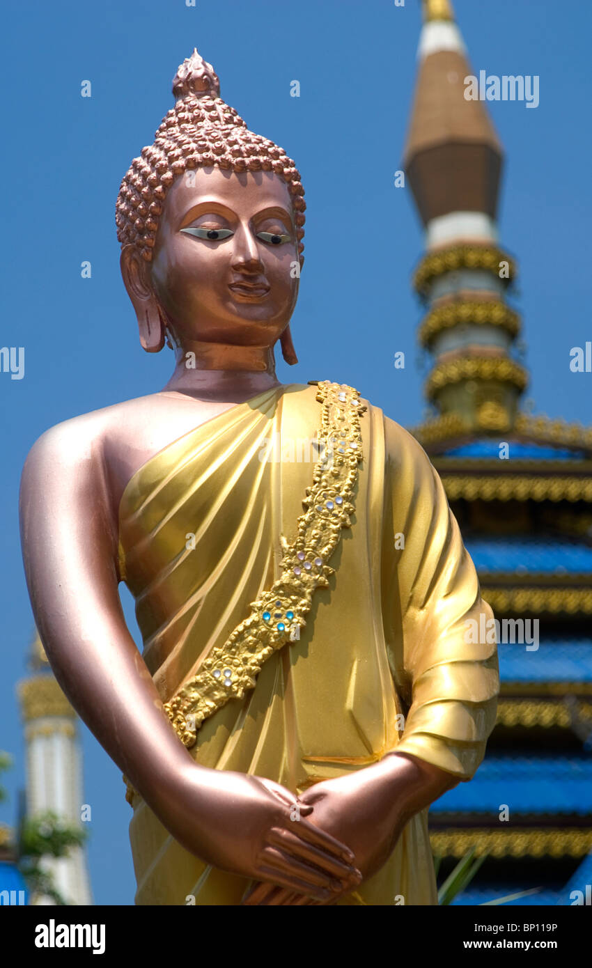 Standing Buddha, Kanchanaburi, Thailand Stock Photo