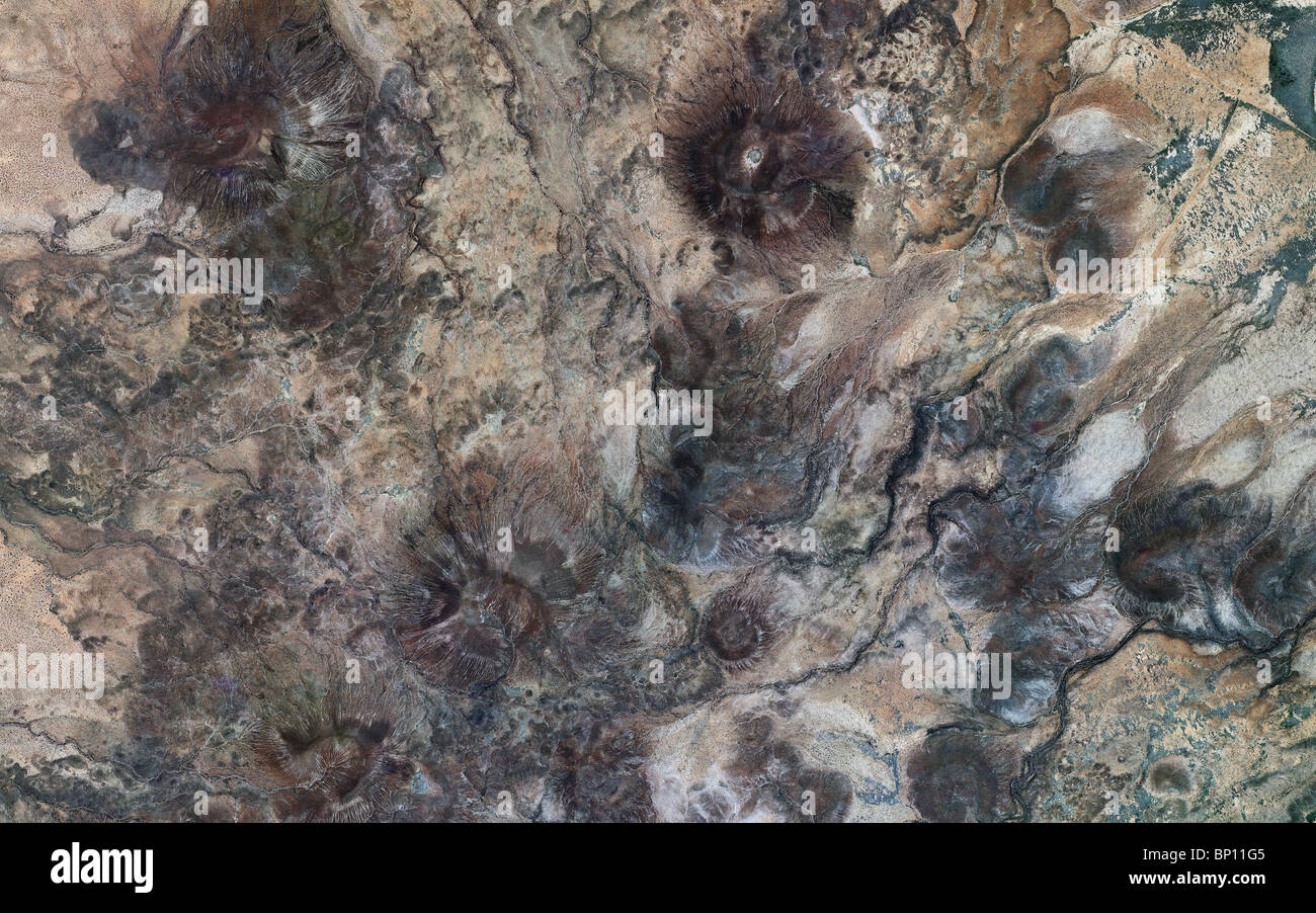 aerial map view desert mountains Dona Ana county New Mexico Stock Photo