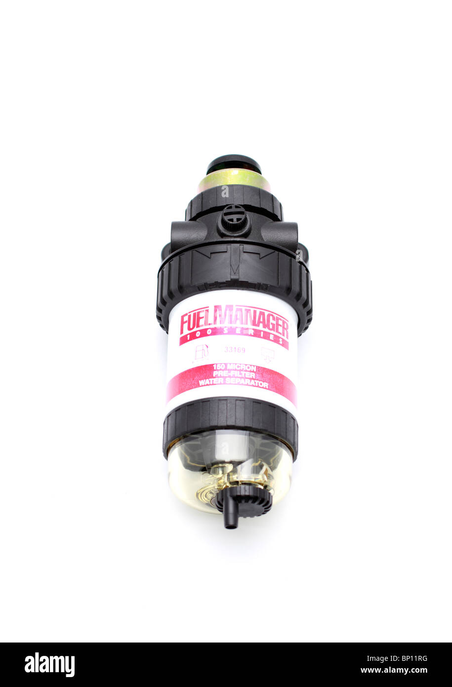 Fuel Manager 100 series diesel fuel filter. 150 micron pre filter water separator Stock Photo