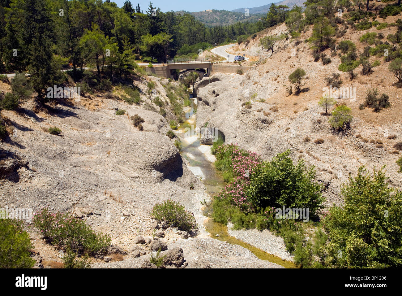 Greece river vertical erosion valley creek gulley eroded landscape hi
