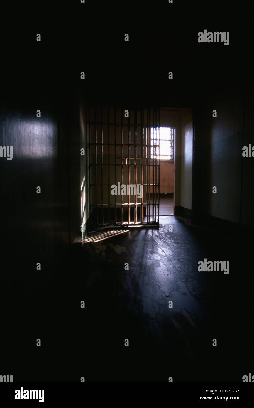 Dark Alcatraz prison cell. Stock Photo