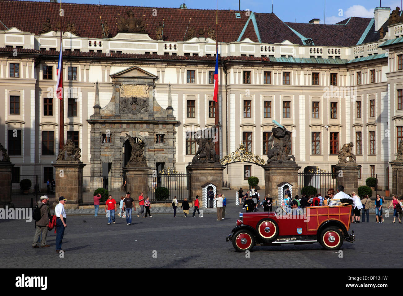 Czech Republic, Prague, Castle, main entrance, first courtyard Stock