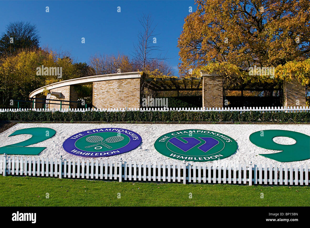 Scenes from around the beautiful All England Lawn Tennis Club in Wimbledon Stock Photo