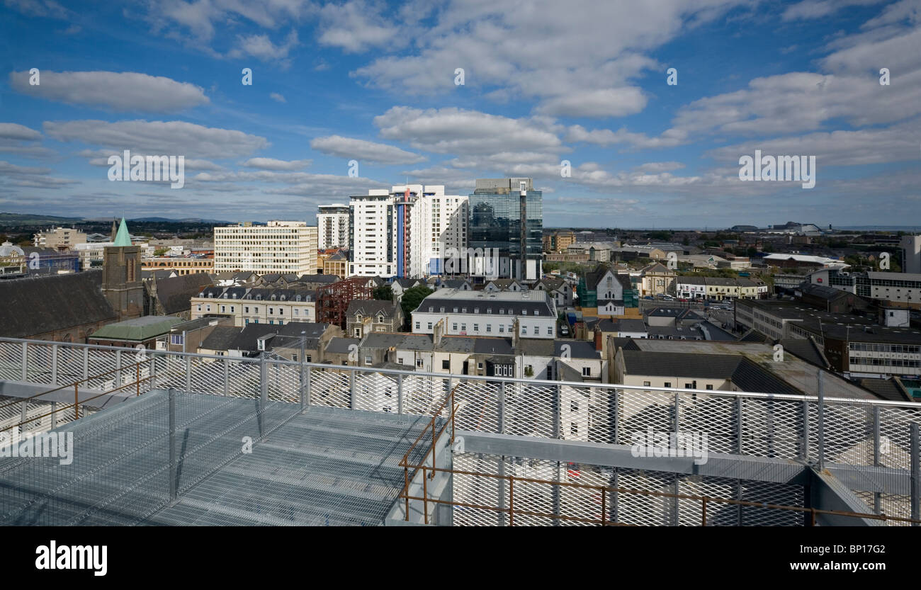 Cardiff Skyline 2009 from above St Davids 2 Stock Photo