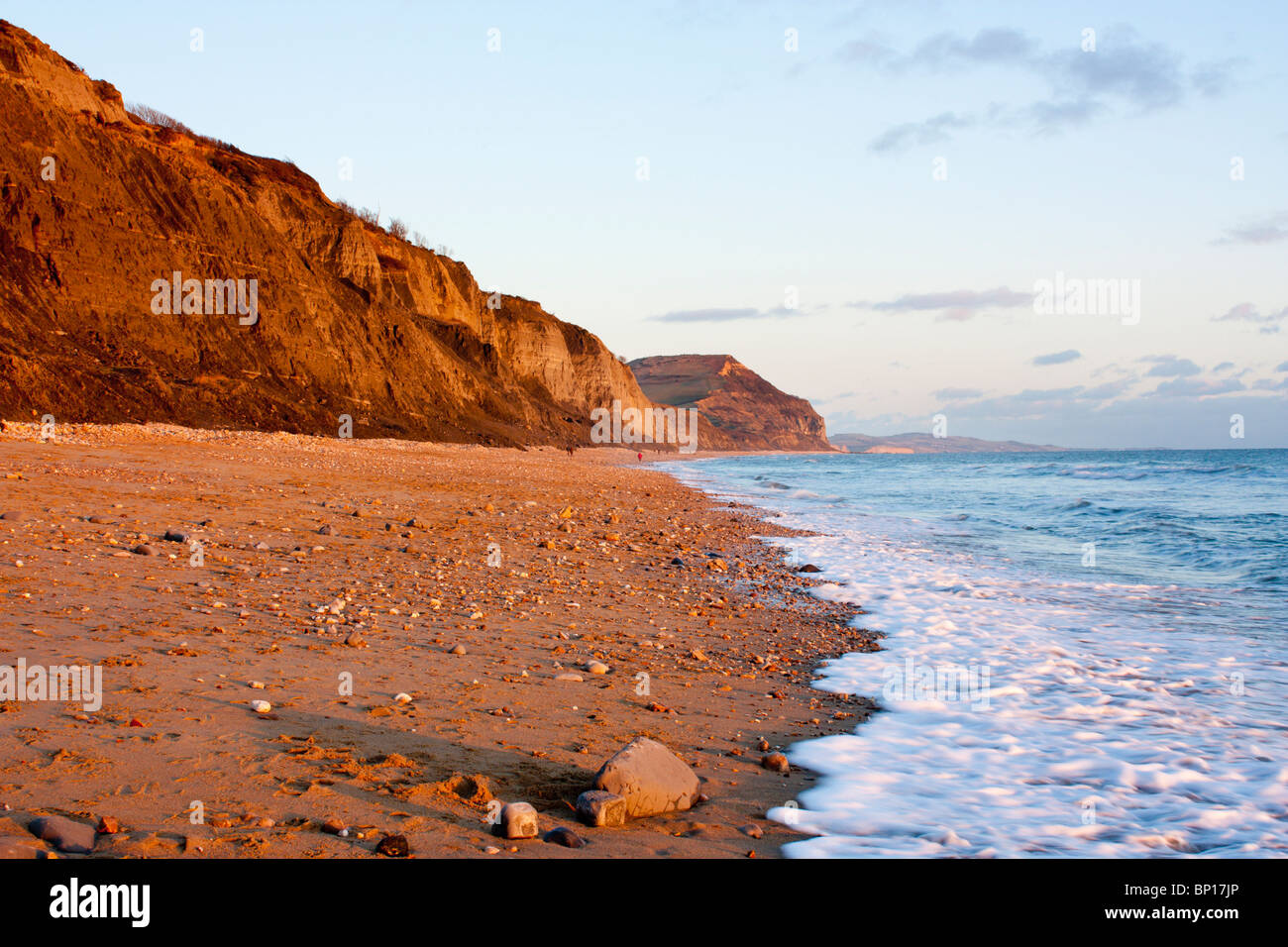Evening light on the Cliffs at Charmouth Dorset England Stock Photo