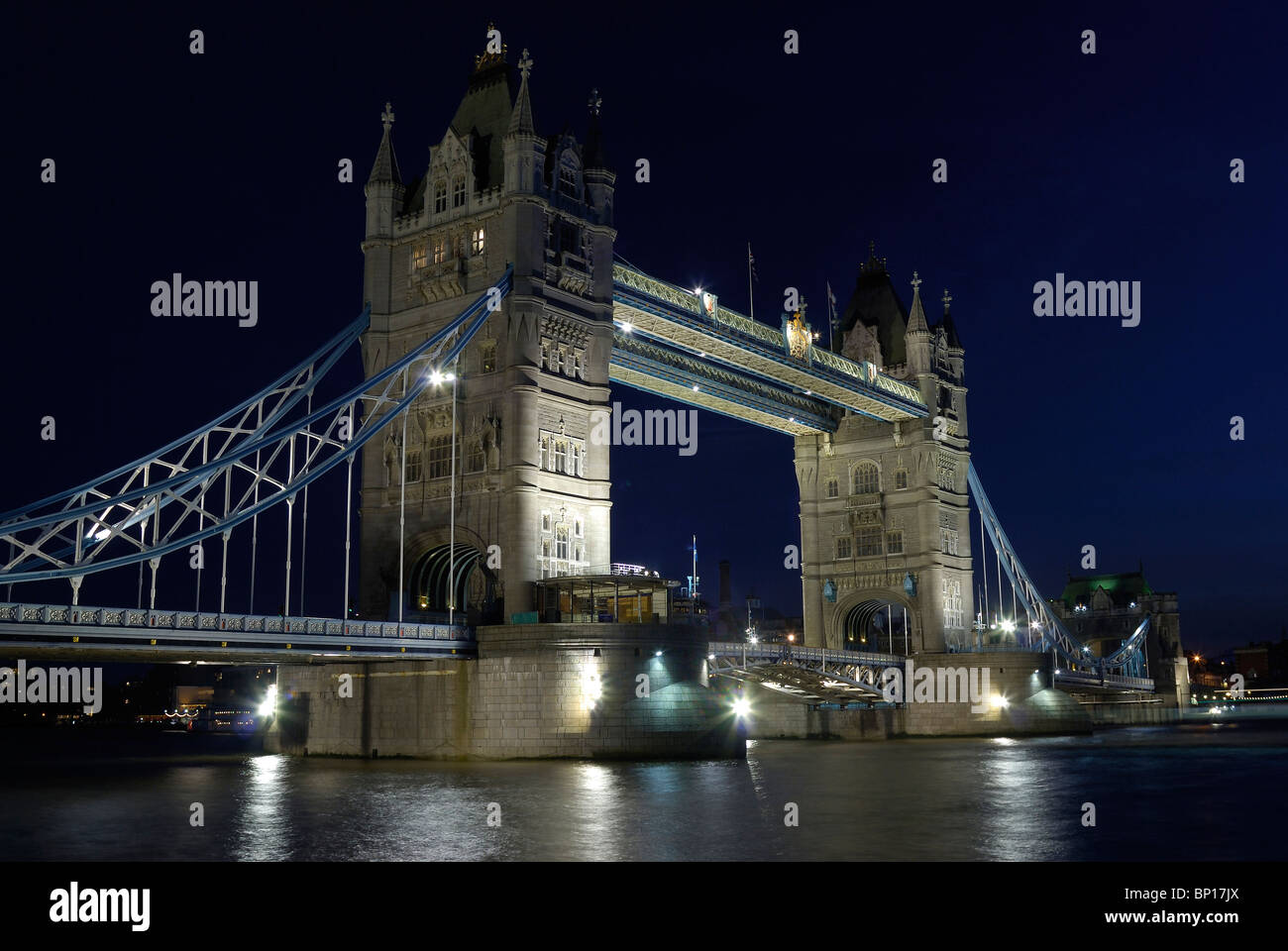 The Tower Bridge in London in the night Stock Photo - Alamy