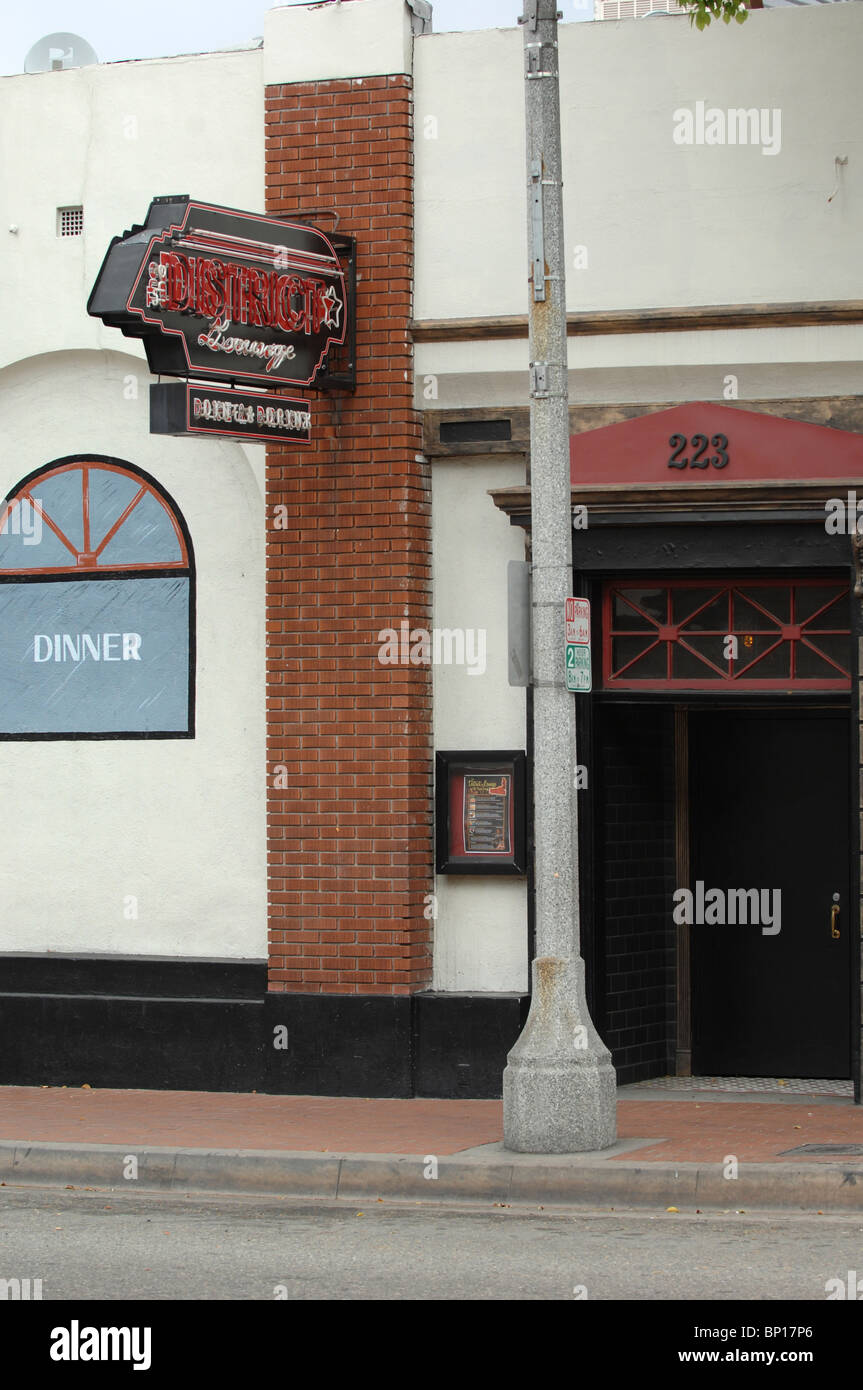 District Lounge bar, night club, and restaurant in the city of Orange, CA. Stock Photo