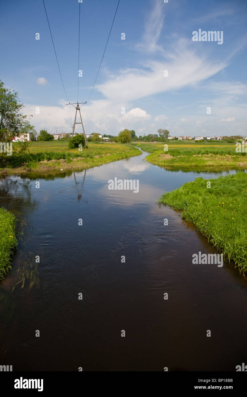 Welna and Nielba river bifurcation in Wagrowiec, Poland Stock Photo - Alamy