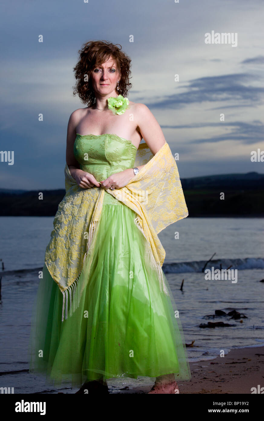green emerald velvet dress Carla Ruiz Vivid Green Cape Dress main image 0