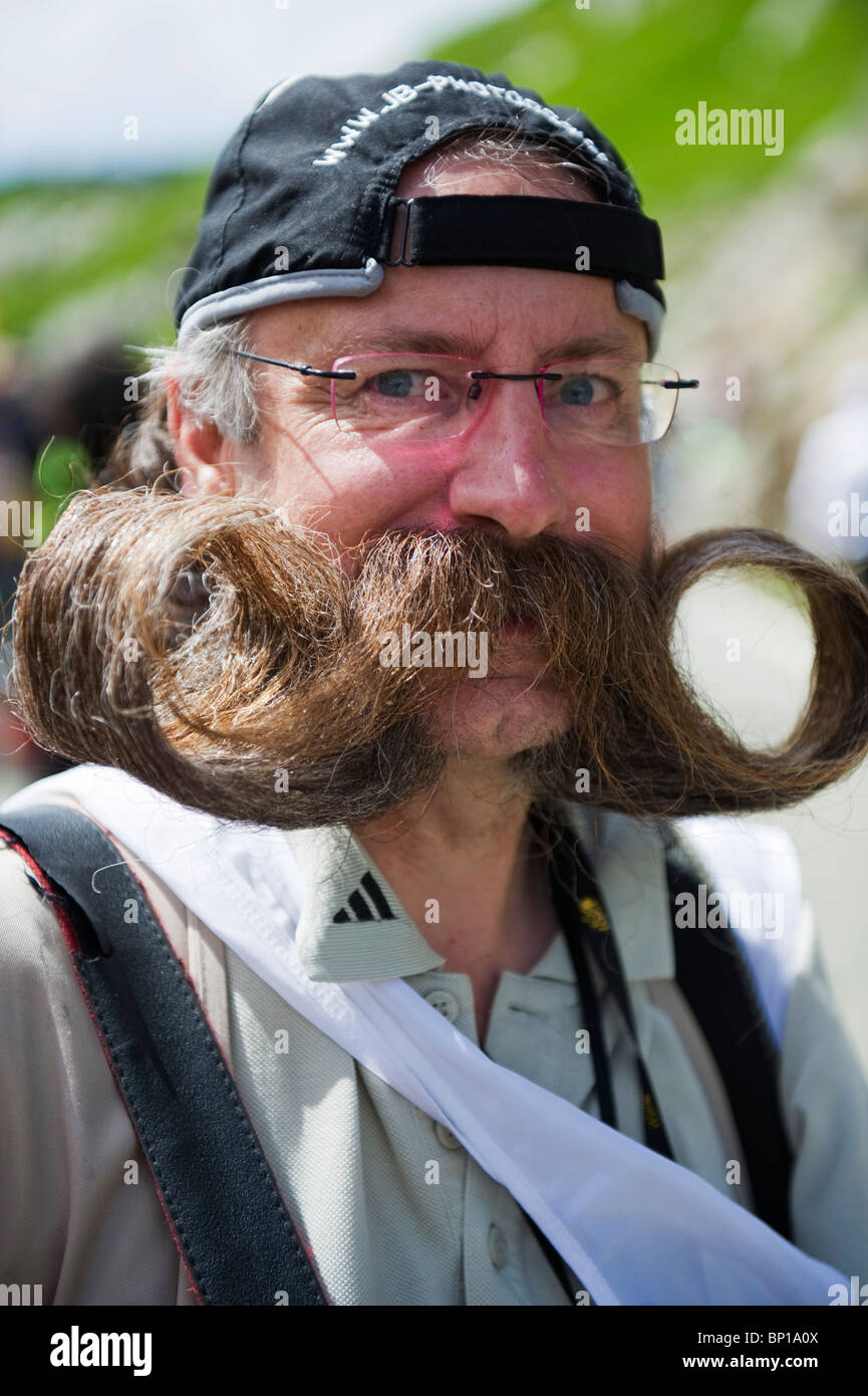 Switzerland, Valais, man with a big mustache at the Grand St Bernard Pass  Stock Photo - Alamy