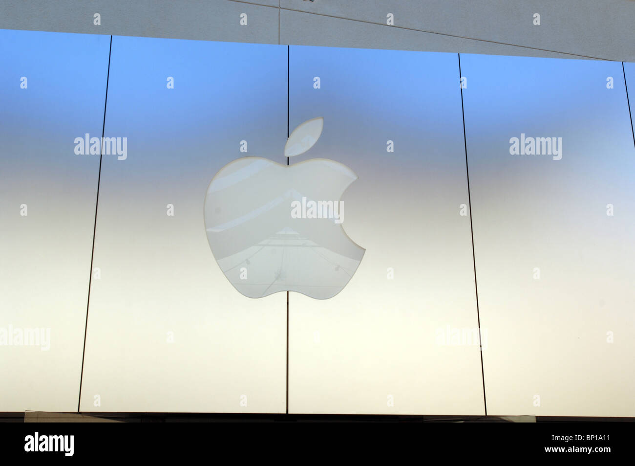 The Apple Store in Irvine, California opens its doors to crowds of people anxious to get their