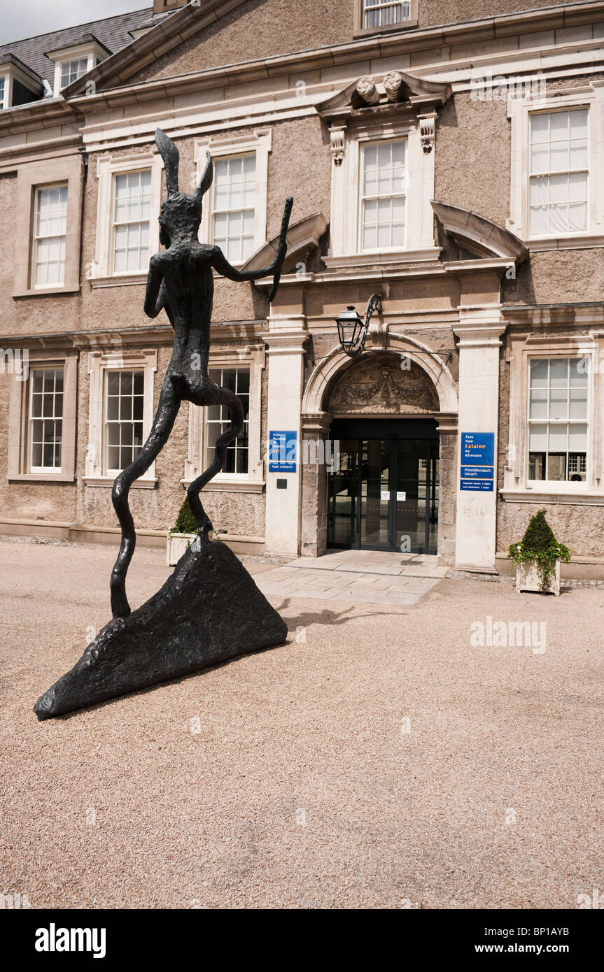 Bronze statue of an Irish Hare outside the front entrance of the Irish ...