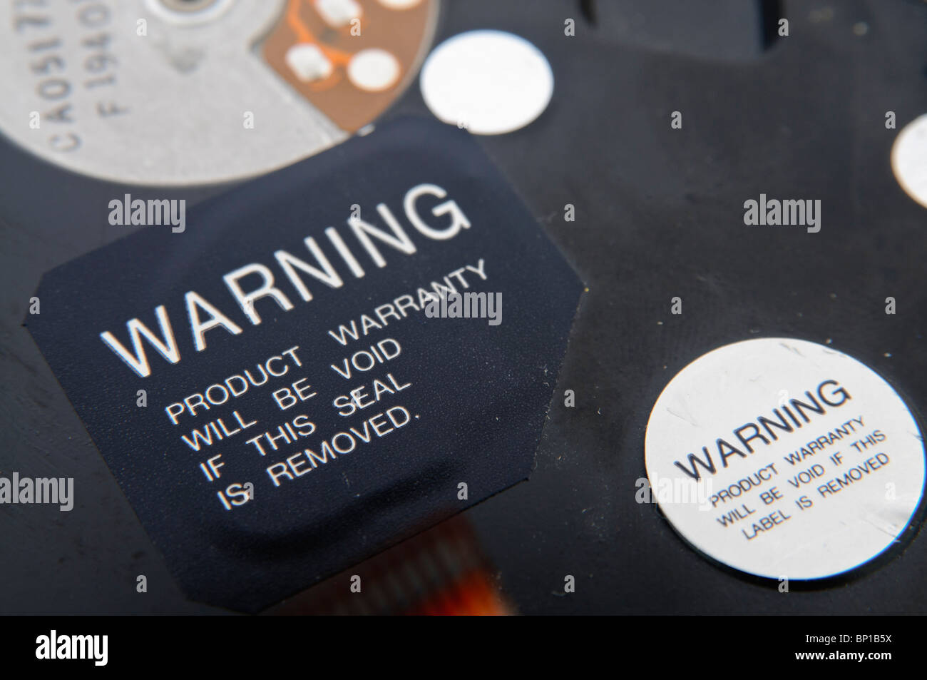 Label On The Outside Of A Hard Disk Drive Warning Product Warranty Label On The Outside Of A Hard Disk Drive Warning Product Warranty