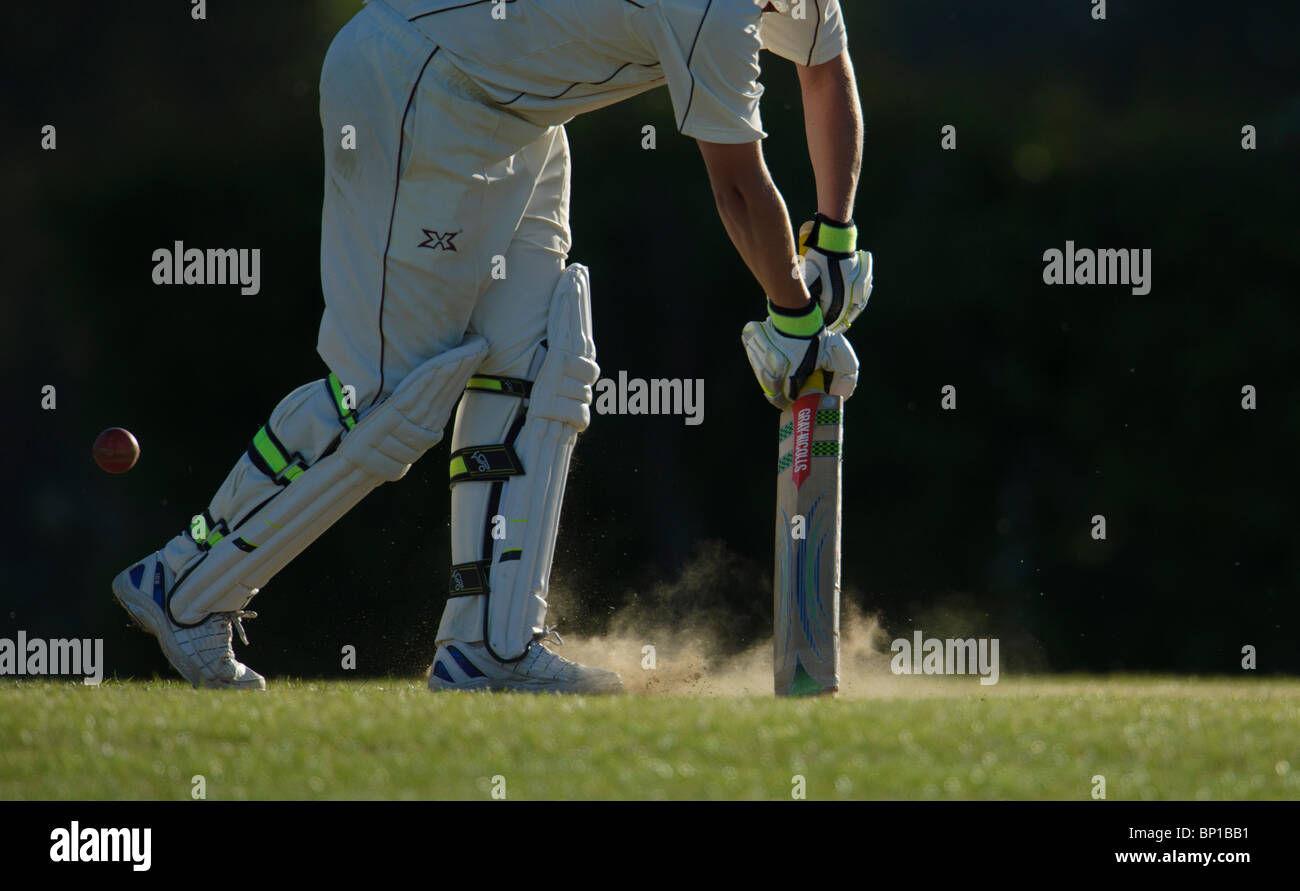 Cricket. Batsman missing delivery Stock Photo Alamy