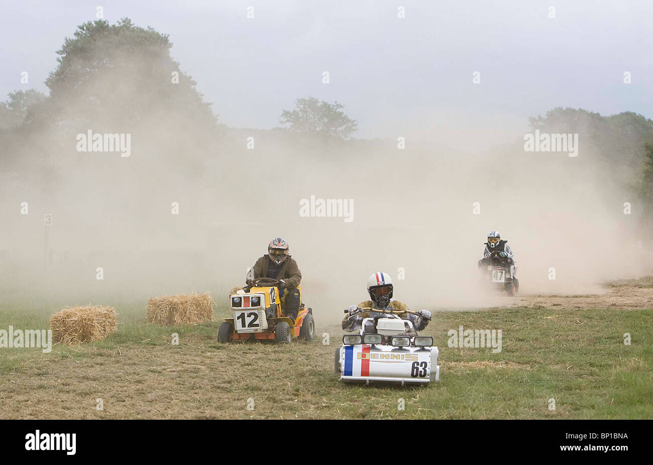 Competitors take part in the British Lawn Mower Racing Association 12 ...
