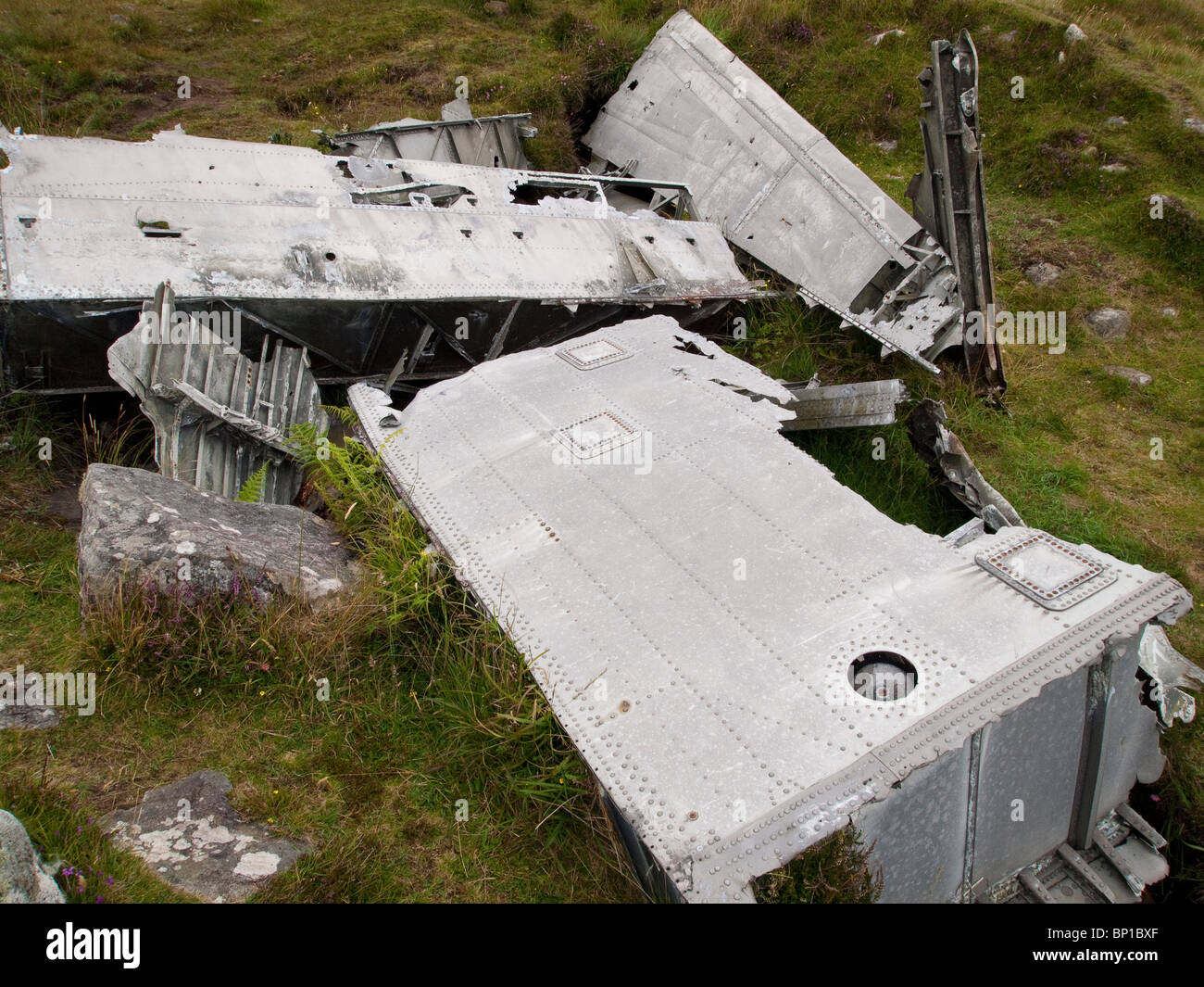 WWII Catalina wreckage on Vatersay Island, Scotland Stock Photo