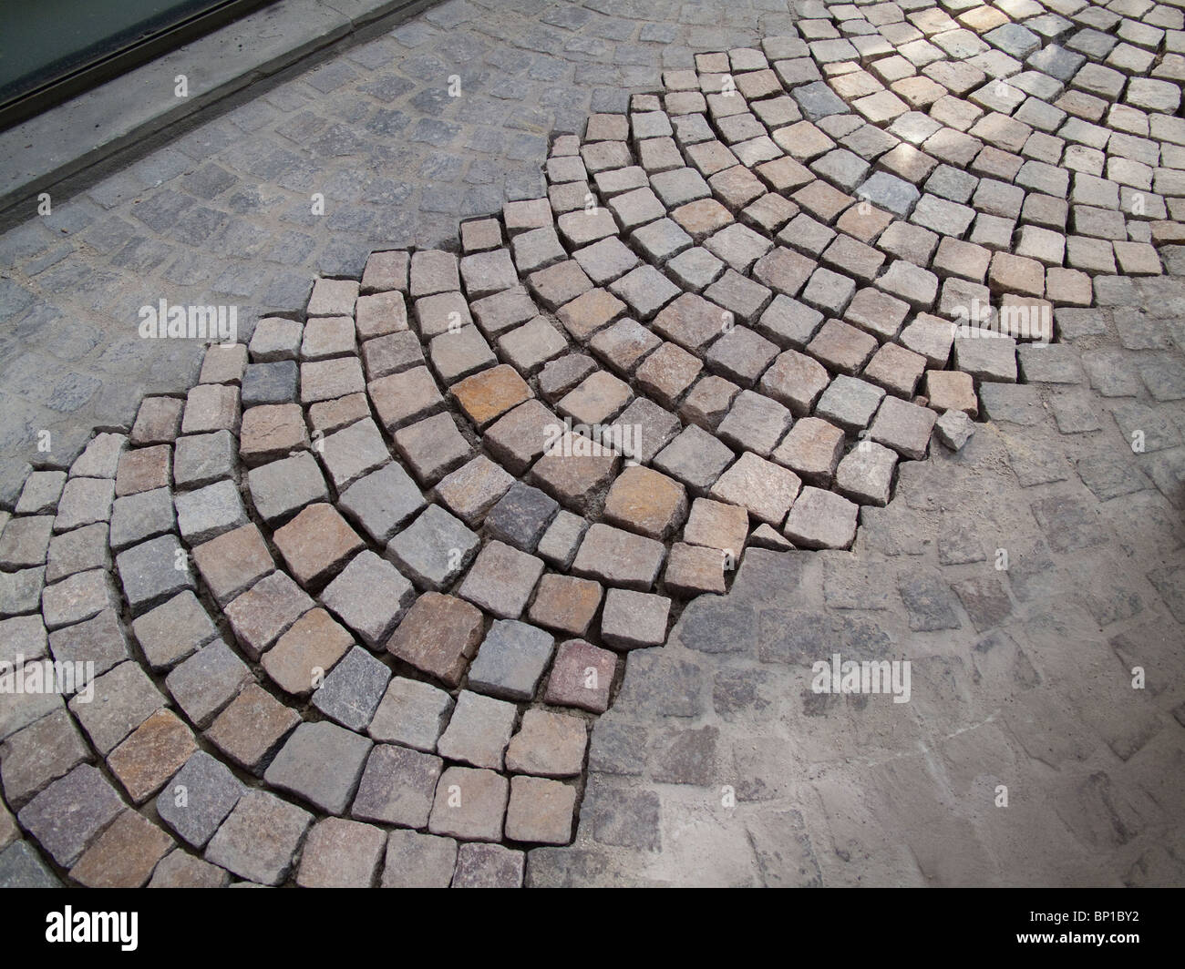 Brick paving being laid in Lille, France Stock Photo Alamy
