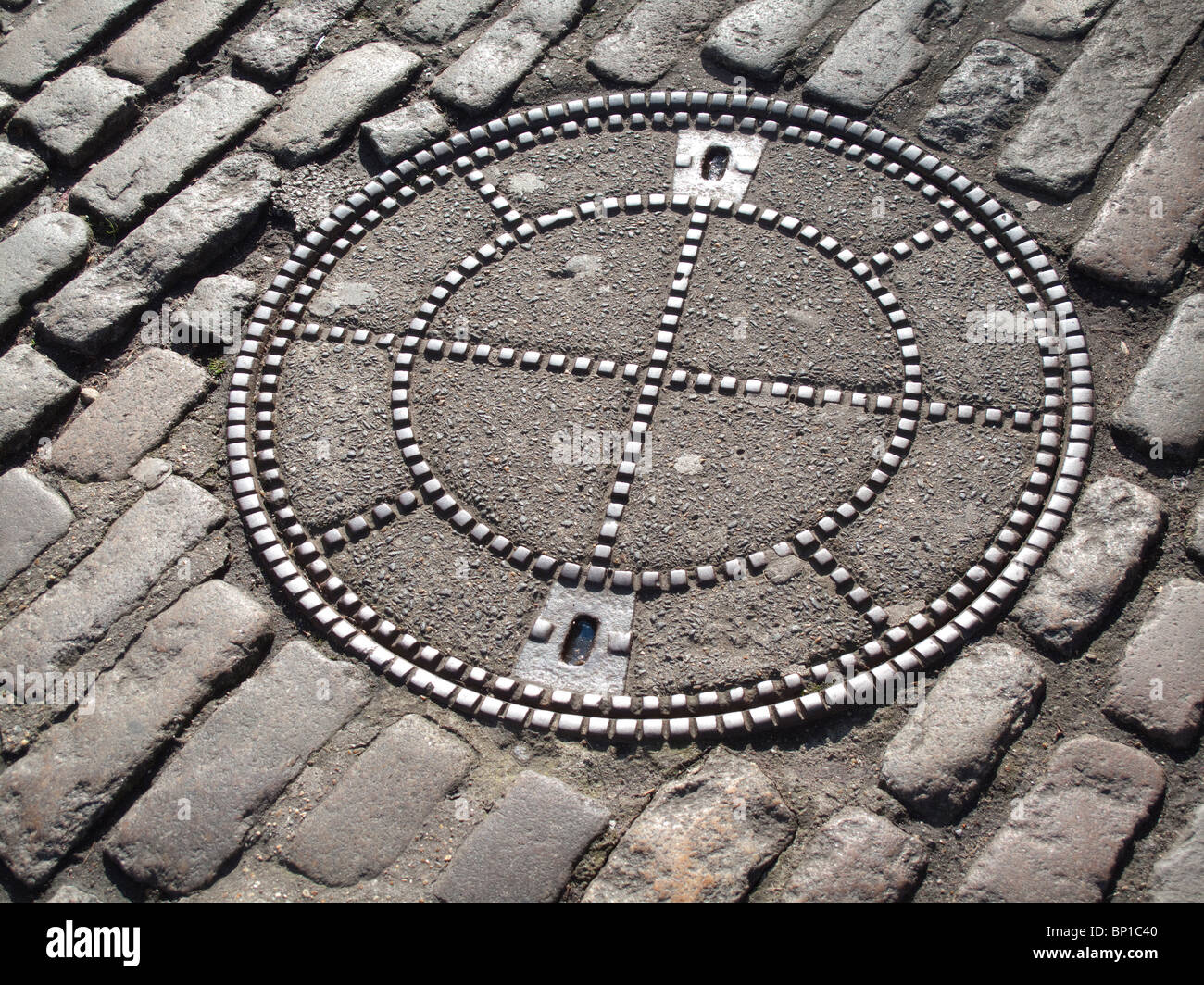 Manhole cover at Tower of London Stock Photo