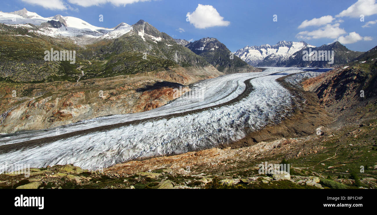 The great Aletsch glacier Stock Photo