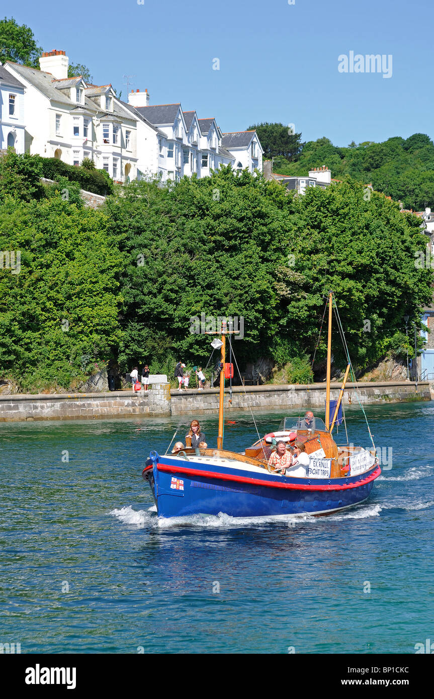 a boat on the river at looe in cornwall, uk Stock Photo