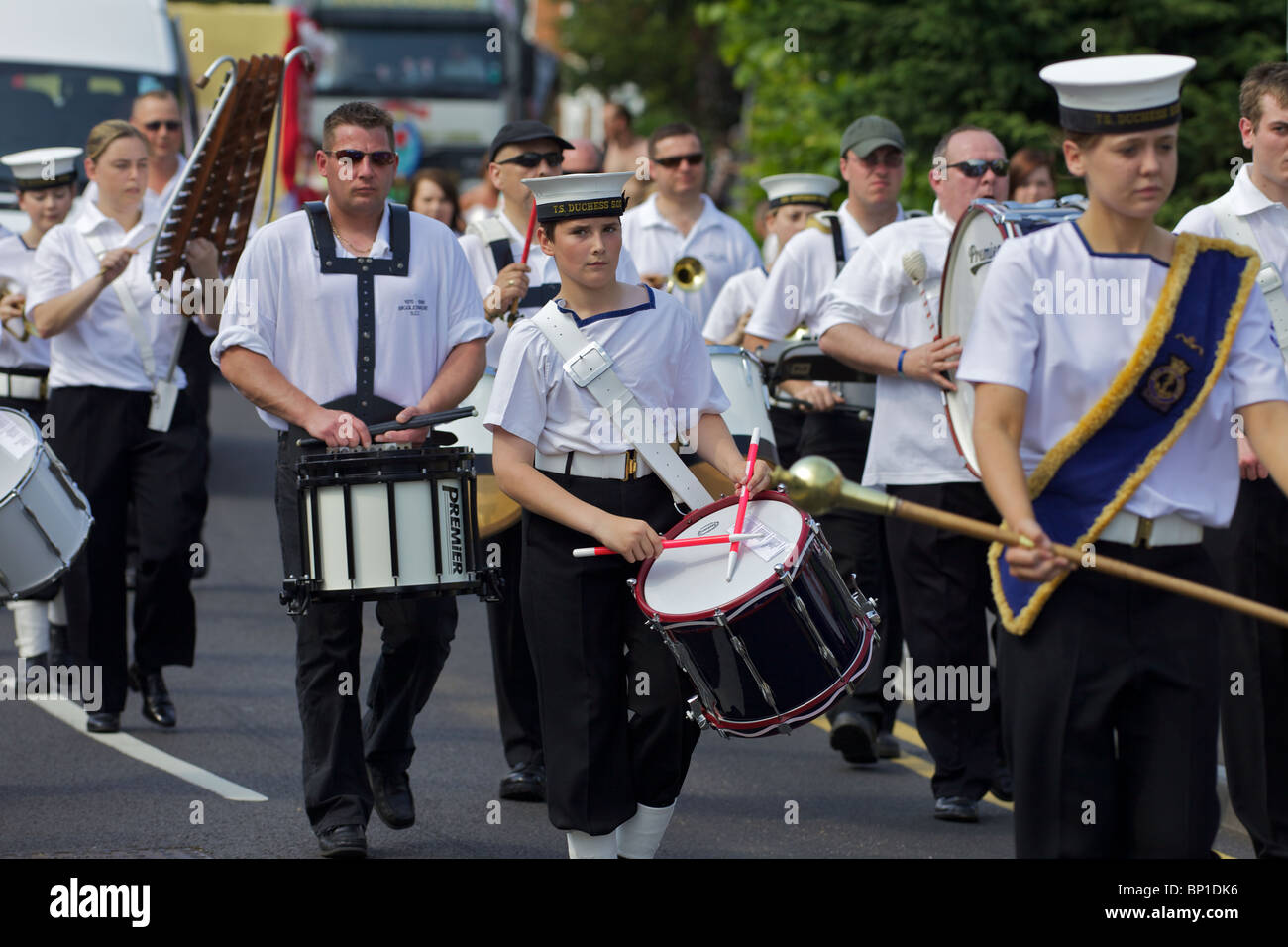 Marching band in the Biggleswade carnval, England Stock Photo Alamy