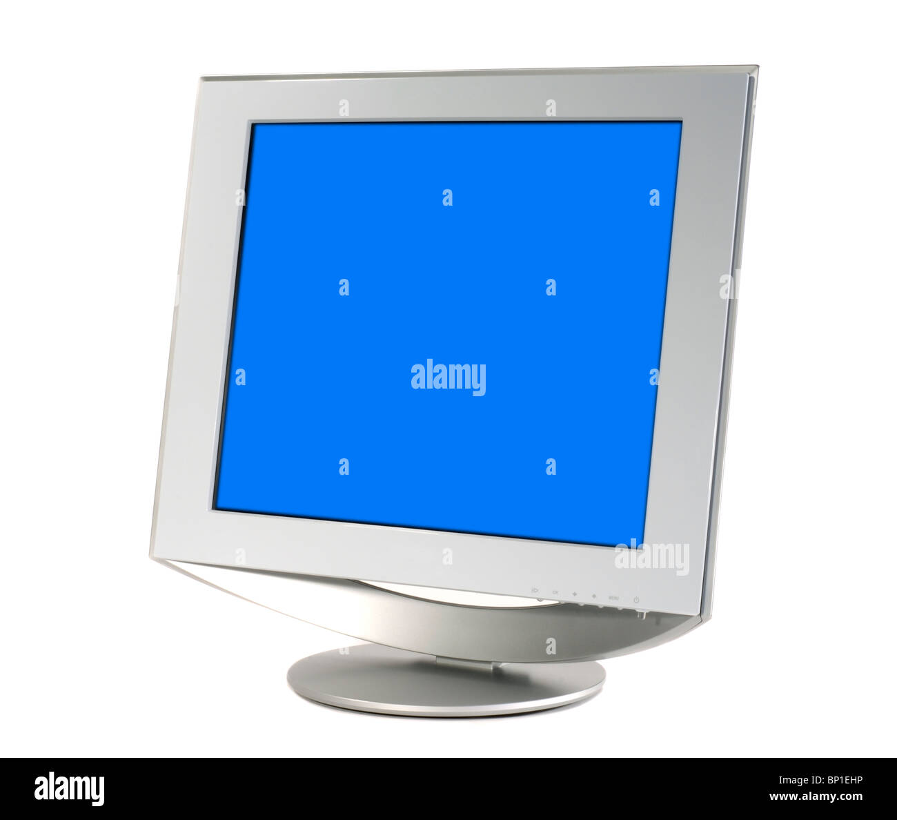 Flat Screen Computer Monitor With A Blue Screen For Your Message