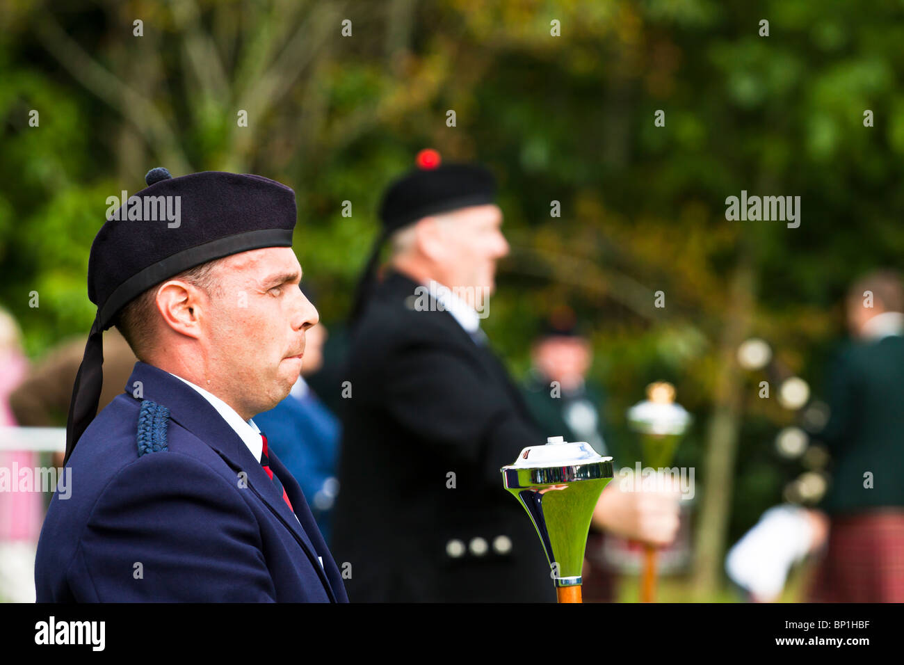 Pipe Major. European Pipe Band Championships. July 2010, Belfast Stock Photo