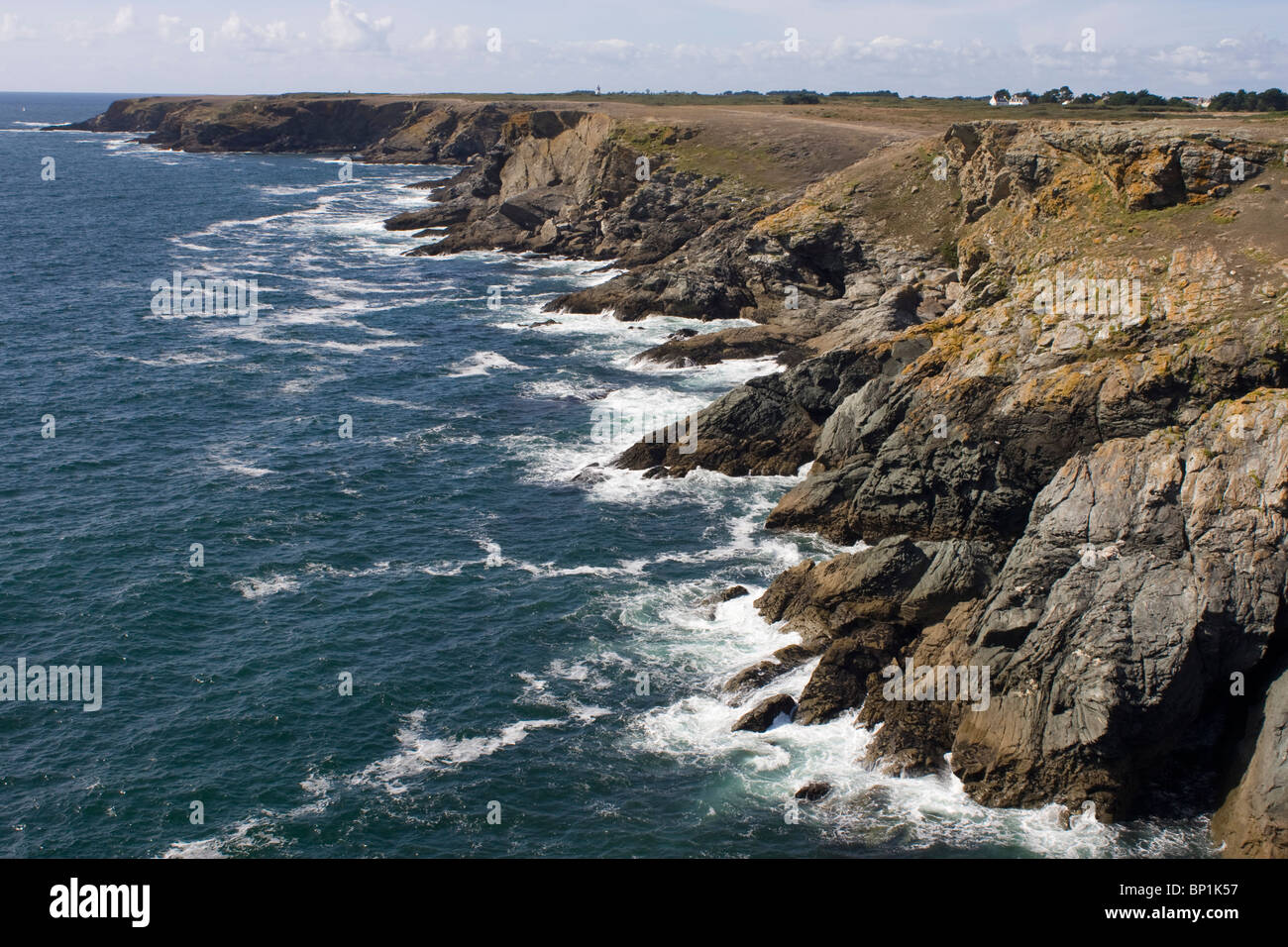France, Brittany, Morbihan, Groix island, seaside cliffs Stock Photo
