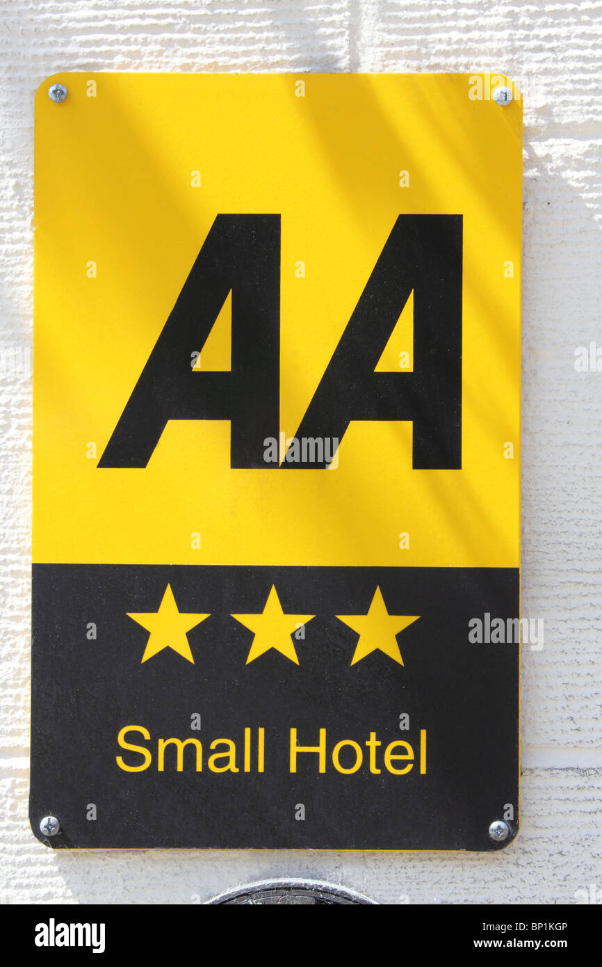 AA 3 star sign outside a hotel in Berwick-upon-Tweed Stock Photo