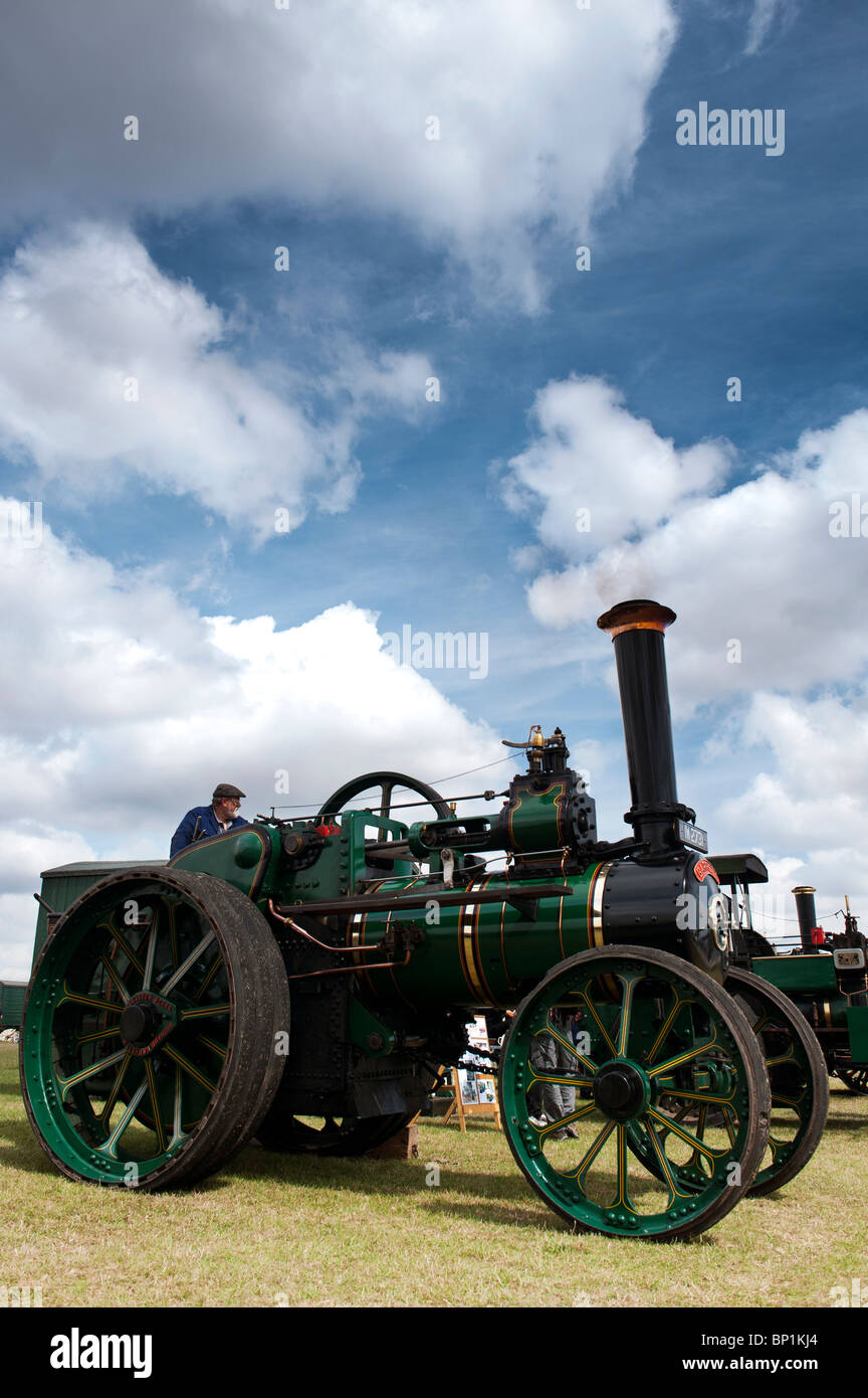 Vintage Garrett steam traction engine at a steam fair in England Stock Photo