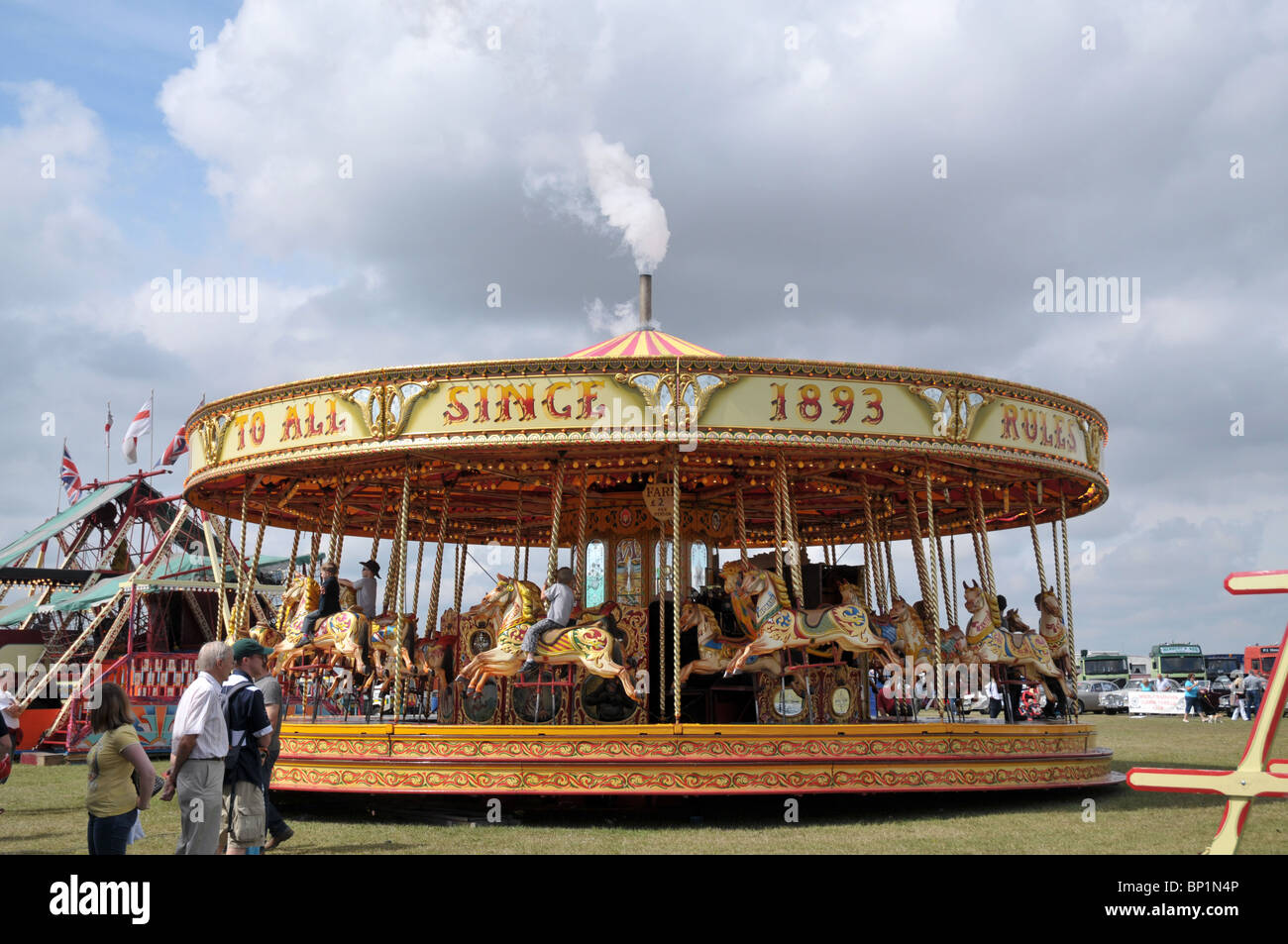 families enjoying the fun of the fair at the kemble steam rally 2010 Stock Photo