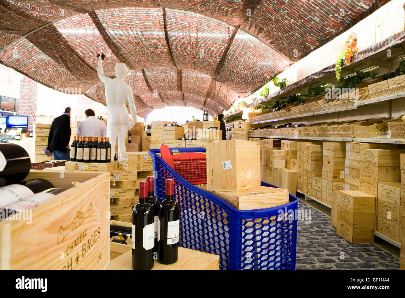 France, wine fair in a superstore Stock Photo Alamy