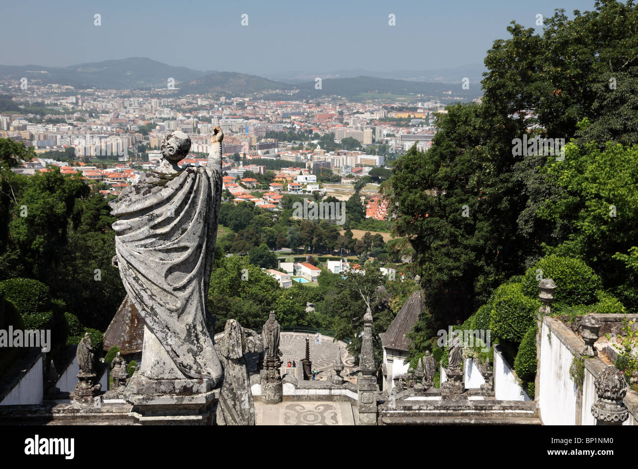 View from Bom Jesus do Monte, Braga Portugal Stock Photo