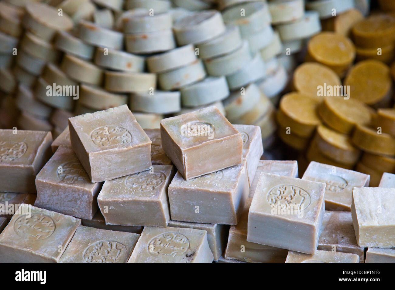 Locally produced soap in the old city, Mardin, Turkey Stock Photo