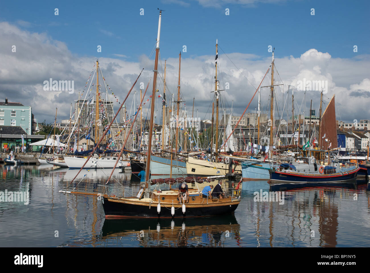 View of the Barbican and Sutton Harbour quarter, Plymouth Classic Boat