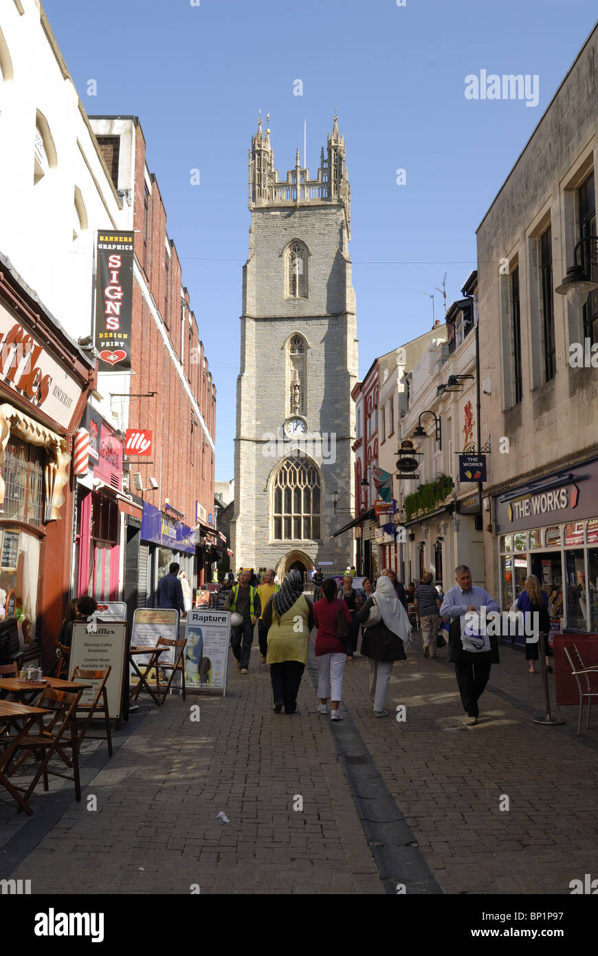 St John the Baptist church on Church Street, Cardiff Stock Photo Alamy