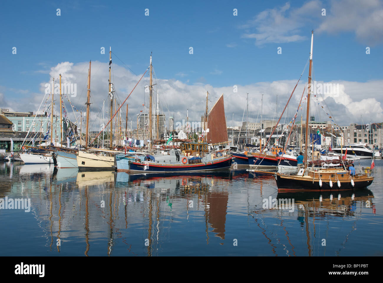 View of the Barbican and Sutton Harbour quarter, Plymouth Classic Boat