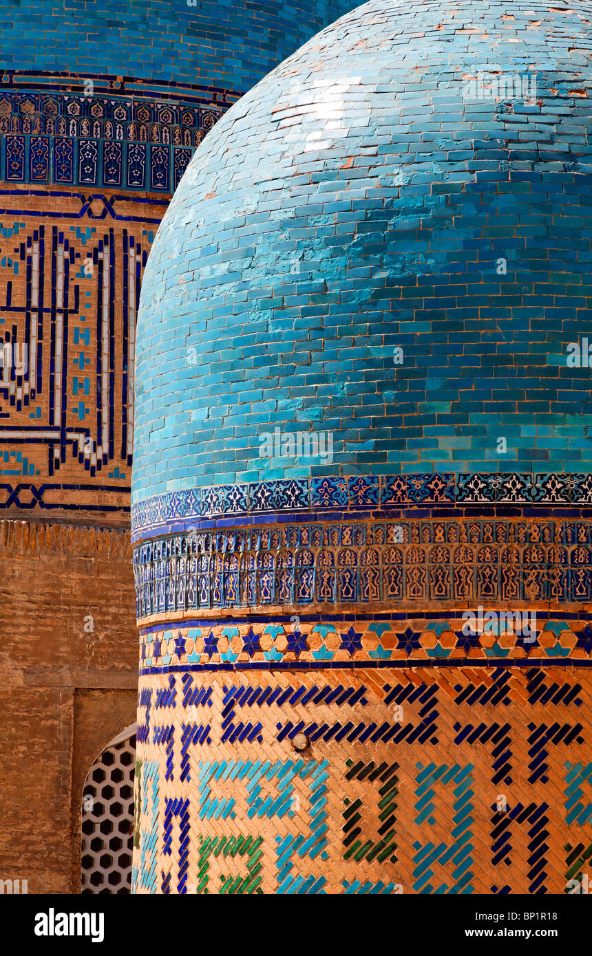 Uzbekistan - Samarkand - domes at the Shah-i-Zindi, avenue of mausoleums Stock Photo