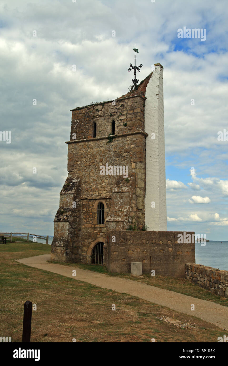 St Helens Church Tower - 13th century. Isle of Wight, England. Connections to Nelson and Trafalgar Stock Photo
