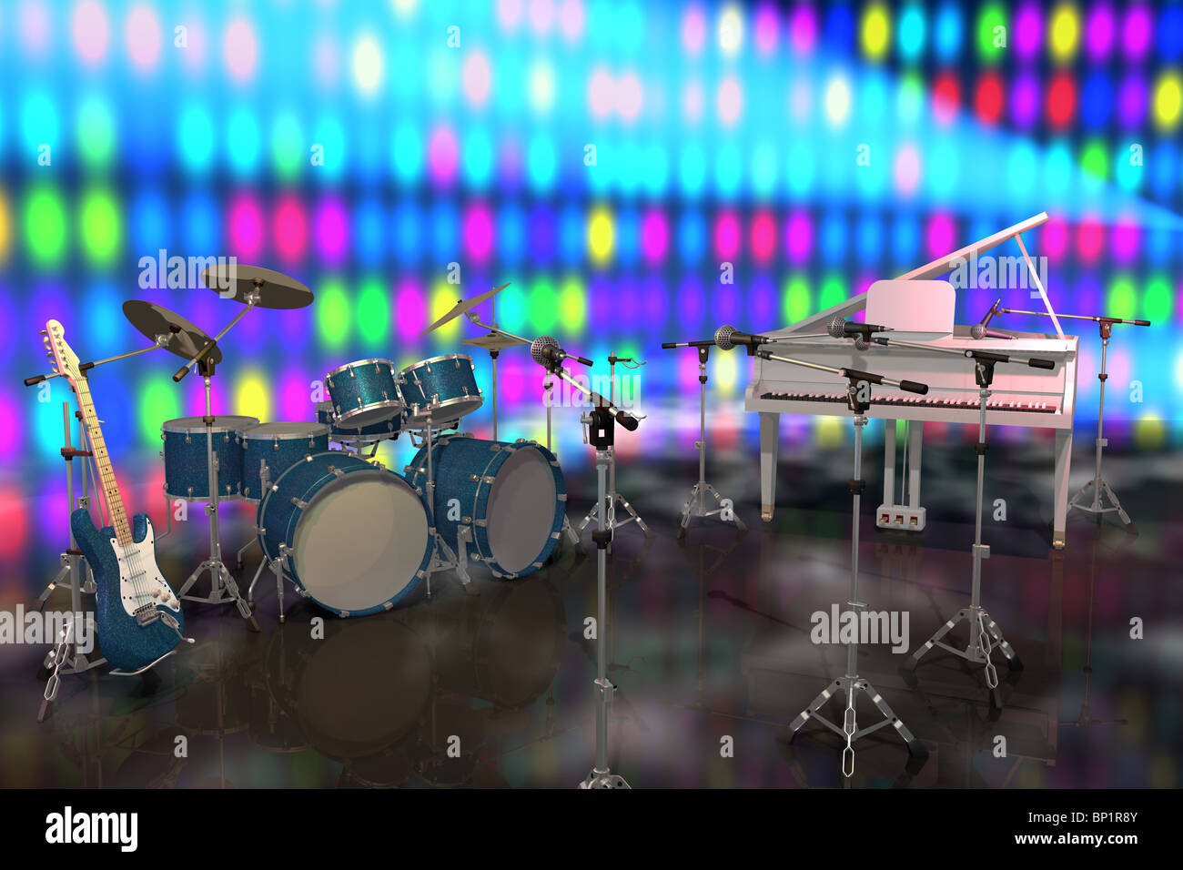 musical instruments on a music stage Stock Photo - Alamy
