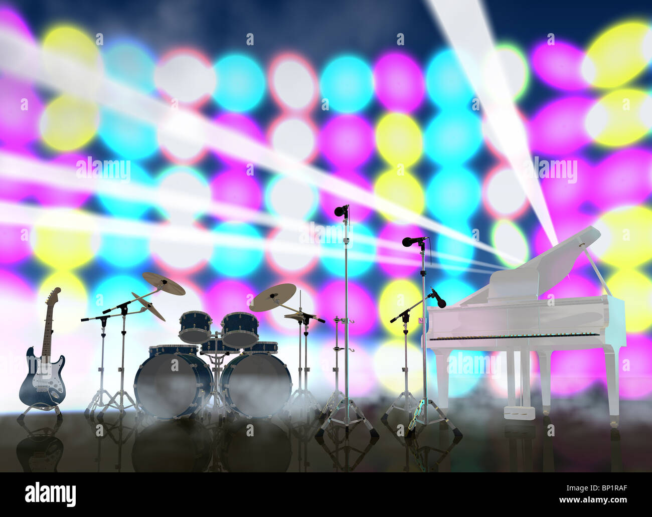 musical instruments on a music stage Stock Photo - Alamy
