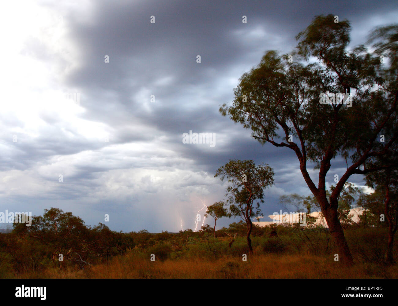 A storm and lightning in the Karijini National Park, Tom Price, Australia Stock Photo