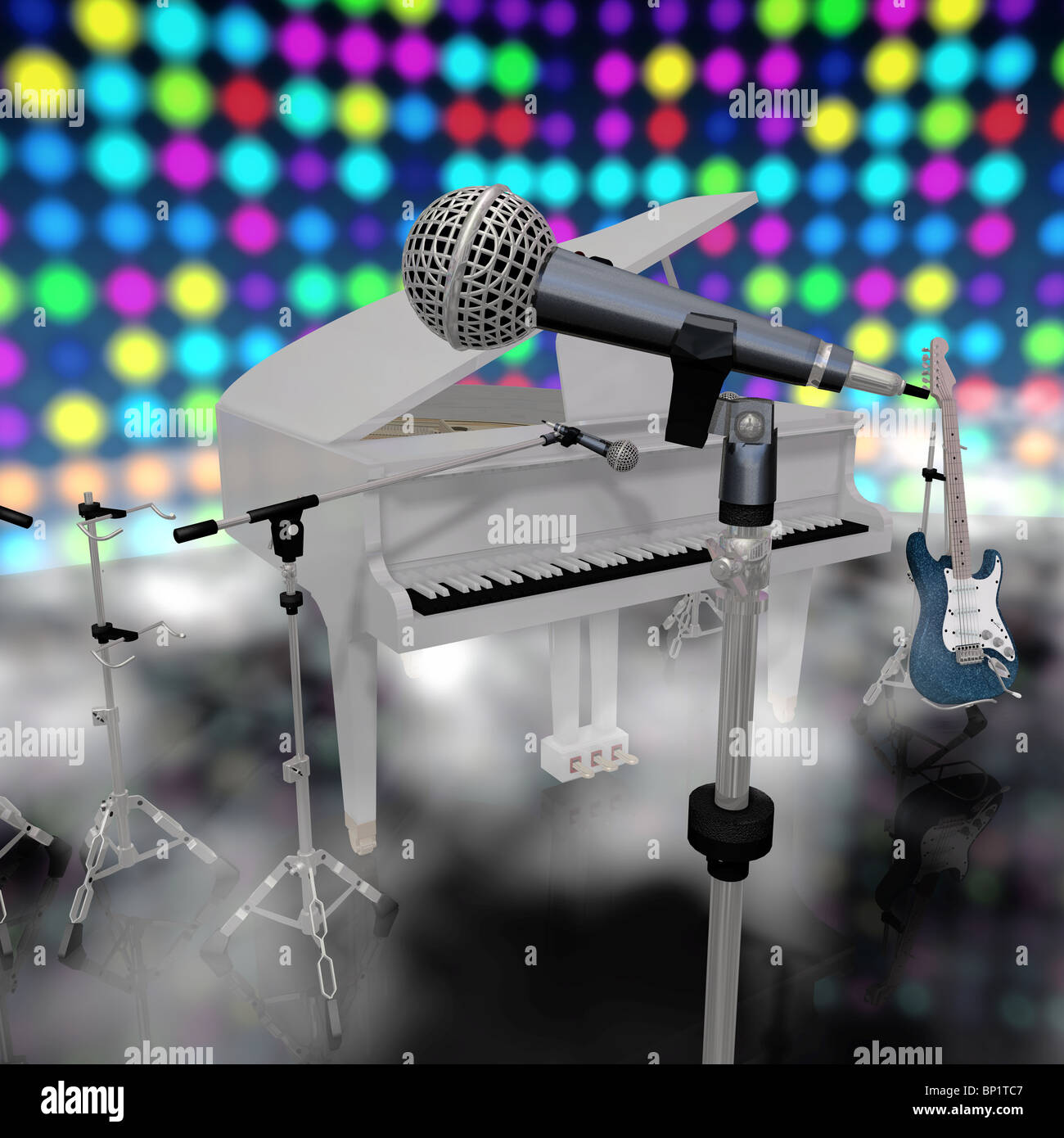 musical instruments on a music stage Stock Photo - Alamy