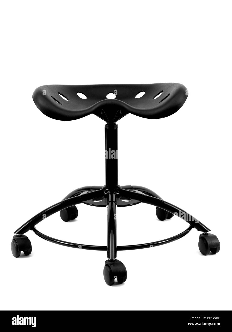 A black stool isolated against a white background Stock Photo Alamy